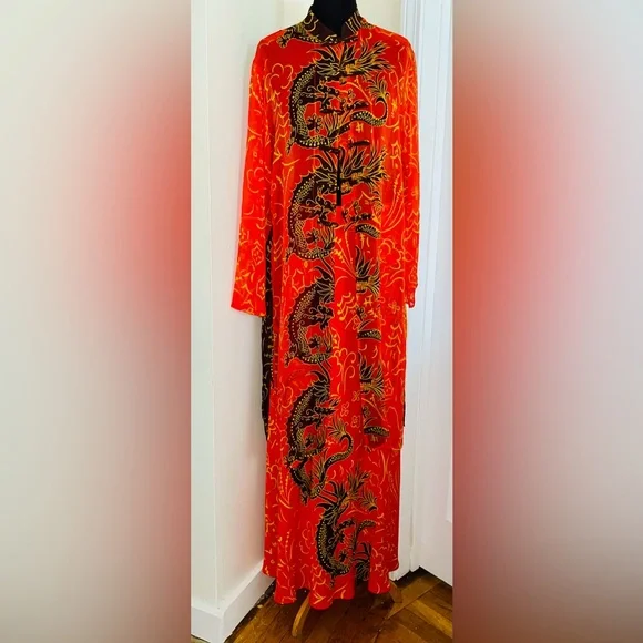 chinese dress ladies Frill Sleeve Long Dress, Heart Of A Dragon main image 0
